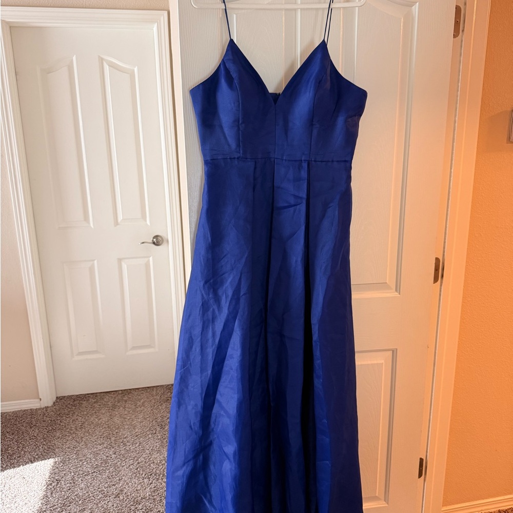 Royal Blue Spaghetti-Strap Formal Dress